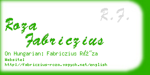 roza fabriczius business card